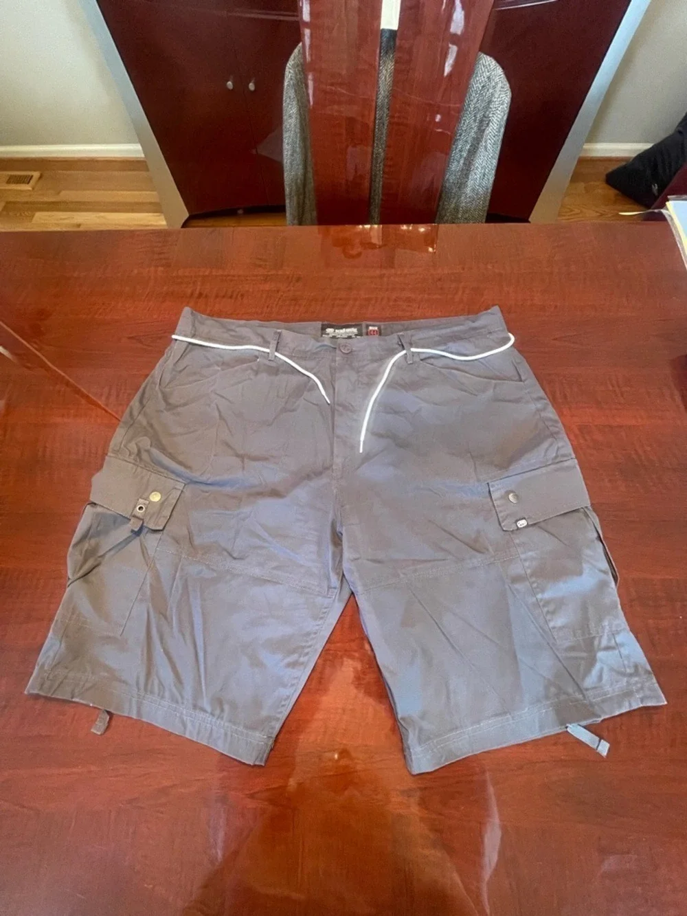 Ecko Unltd Cargo Shorts Grey Mens Size 44 Baggy Y2K Streetwear Gorpcore Utility